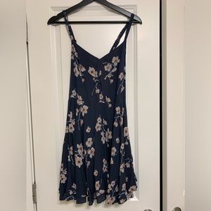 Navy floral strappy dress
